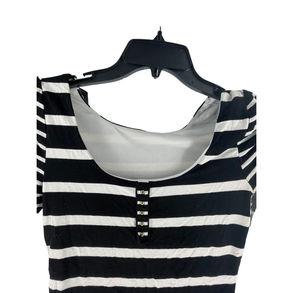 WHBM White House Black Market Striped Short Sleeve Blouse Women's Size XXS - Picture 5 of 7